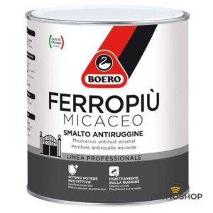 BOERO FERROPIÙ MICACEO SMALTO ANTIRUGGINE NERO GRAFITE GRANA FINE 0,75 LT
