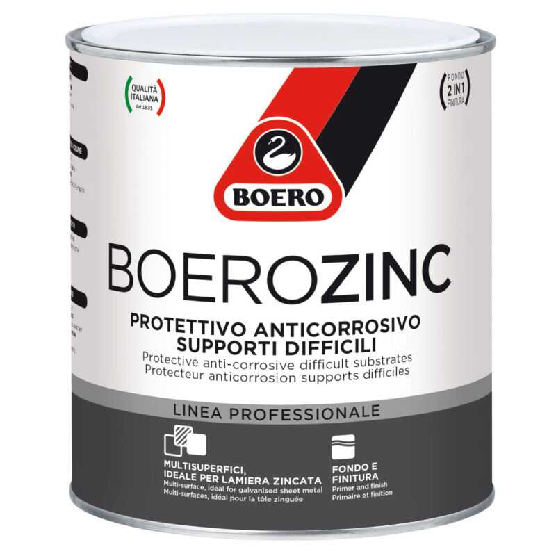 BOERO BOEROZINC SMALTO PROTETTIVO ANTICORROSIVO ALLUMINIO ANTICHIZZATO 2,5 LT
