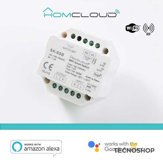 HOMCLOUD MODULO SMART PULSANTE 220VaC 1CHx1,5A WI-FI+RF 2.4G