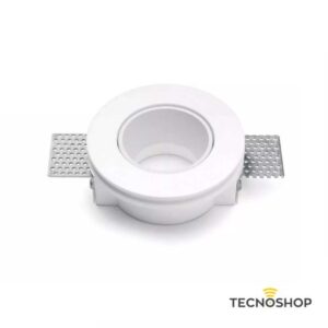 SFORZIN FARETTO GESSO INCASSO "THESSALY" CON GHIERA BIANCA 1XGU10