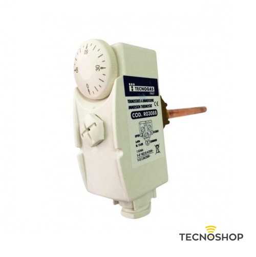 TERMOSTATO AD IMMERSIONE INSCATOLATO BIMETALL REGOLABILE 0-90°C