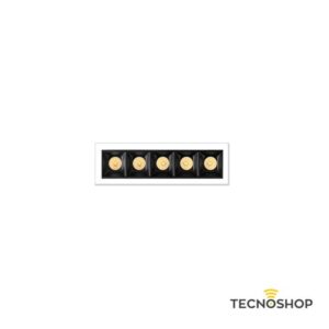 BENEITO SPOT INCASSO LED "TRAM 5" 10W 2700K - 6000K CORNICE BIANCA INTERNO NERO