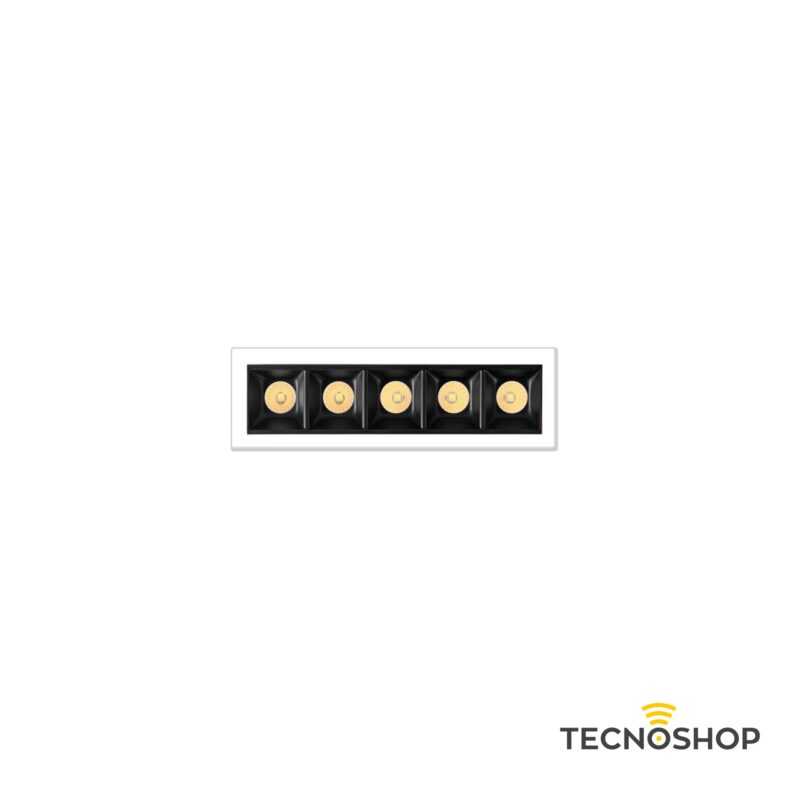 BENEITO SPOT INCASSO LED "TRAM 5" 10W 2700K - 6000K CORNICE BIANCA INTERNO NERO