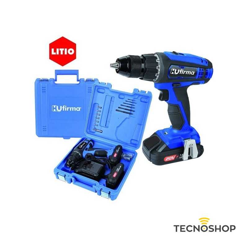 HU-FIRMA TRAPANO AVVITATORE 20V IN VALIGETTA CON 2 BATTERIE DA 1,5Ah