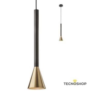 REDO SOSPENSIONE "ZUMA" 1xGU10 NERO OPACO/ORO OPACO