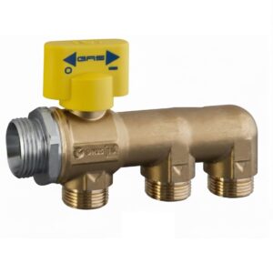 TECO COLLETTORE GAS CON VALVOLA INTERCETTAZIONE 1''M E 3 USCITE 3/4"F