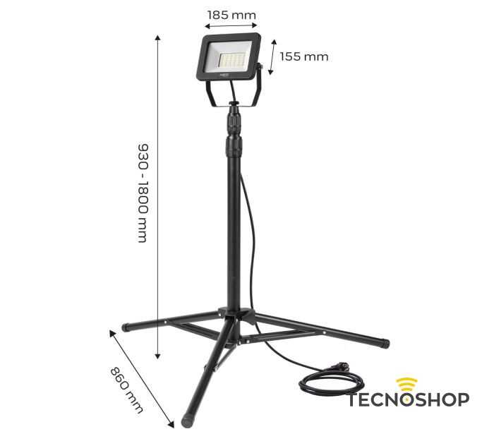 TOPEX FARETTO SINGOLO LED 50W 4250LM SU TREPPIEDE DA 1,80 mt - immagine 3