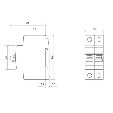 AEG INTERRUTTORE DG+ 1P+N 32A 4,5KA 2 MODULI - immagine 2