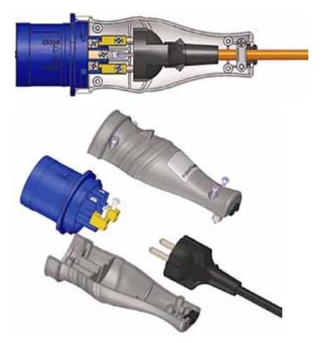 ROSI ADATTATORE SPINA CEE 2P+T DA 16A - PRESA SCHUKO IP65 - immagine 3