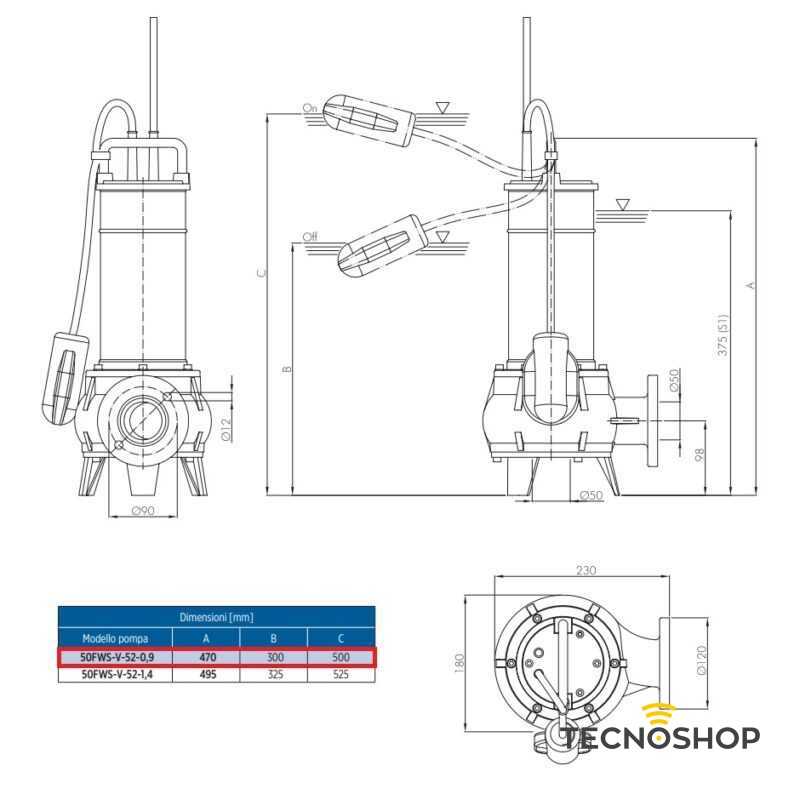 FRANKLIN POMPA SOMMERSA PER ACQUE SPORCHE DA 1,2HP MONOFASE - immagine 2