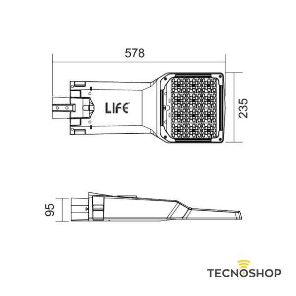 LIFE ARMATURA STRADALE LED 100W 13000LM LUCE NATURALE - immagine 3