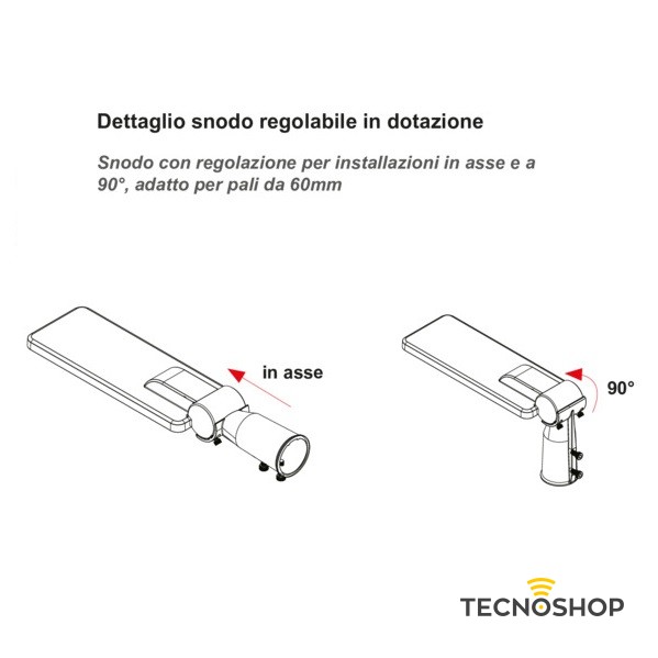 LIFE ARMATURA STRADALE LED 60W 7200Lm 4000K 15° IP66 - immagine 2