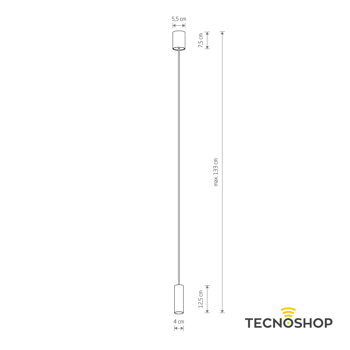 NOWODVORSKI SOSPENSIONE FOURTY 1xGU10 L.12,5cm NERA E ORO - immagine 2