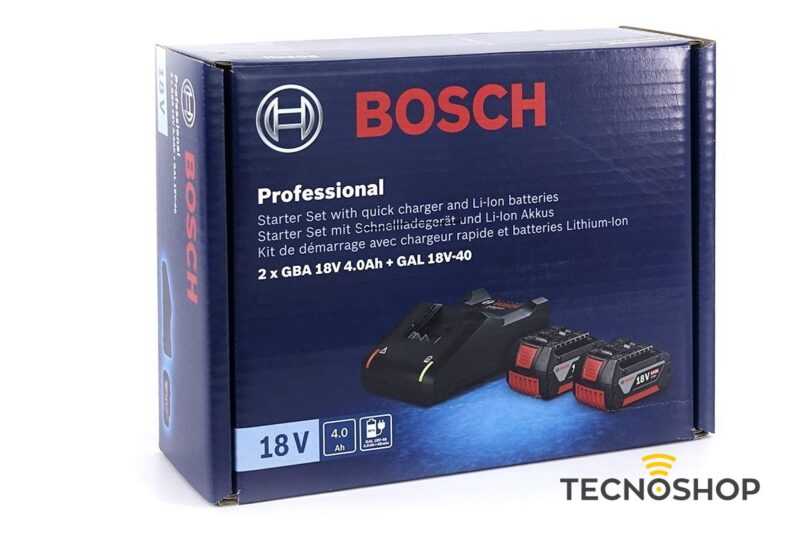 BOSCH KIT 2 BATTERIE GBA 4,0Ah LITIO+ CARICABATTERIE GAL 18V-40 - immagine 2