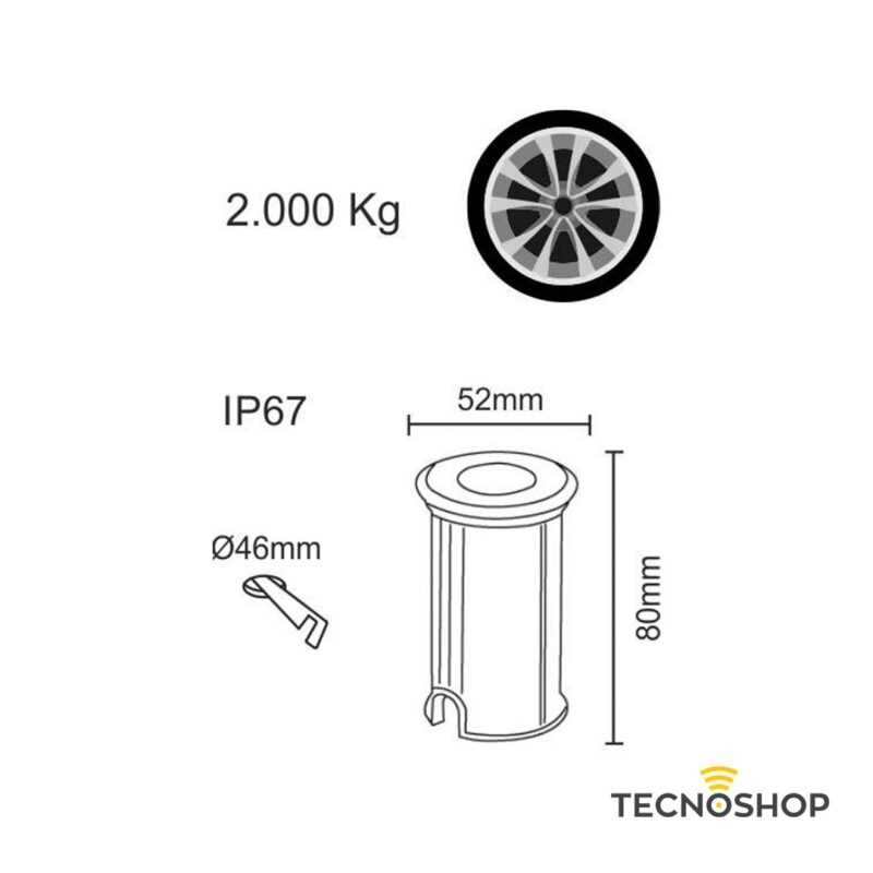 BENEITO INCASSO A PAVIMENTO LED CARRABILE "OPTIC" 2W 3000K 35° ACCIAIO - immagine 2