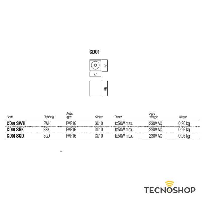 REDO PLAFONE XCARD 1xGU10 ORO SATINATO - immagine 2
