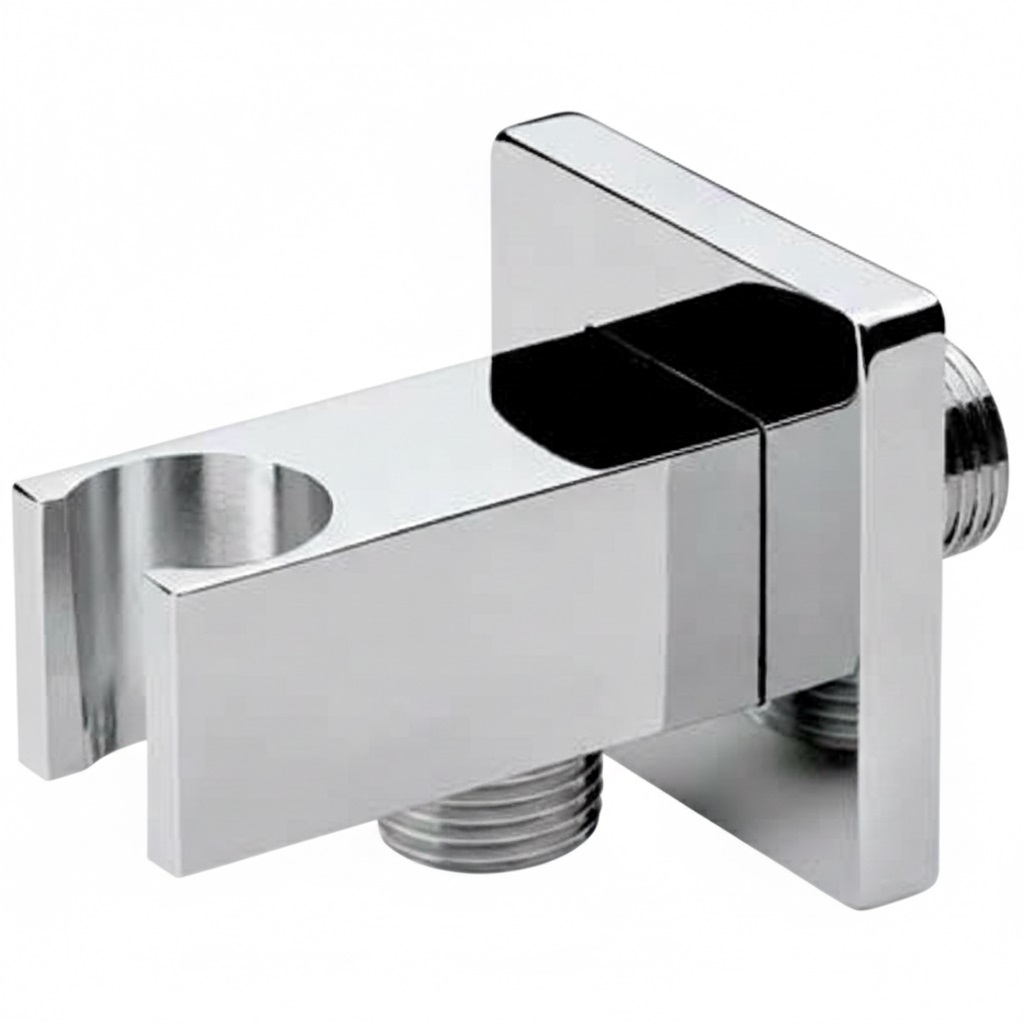 PRESA ACQUA QUADRA 1/2" CROMATA CON SUPPORTO DOCCETTA