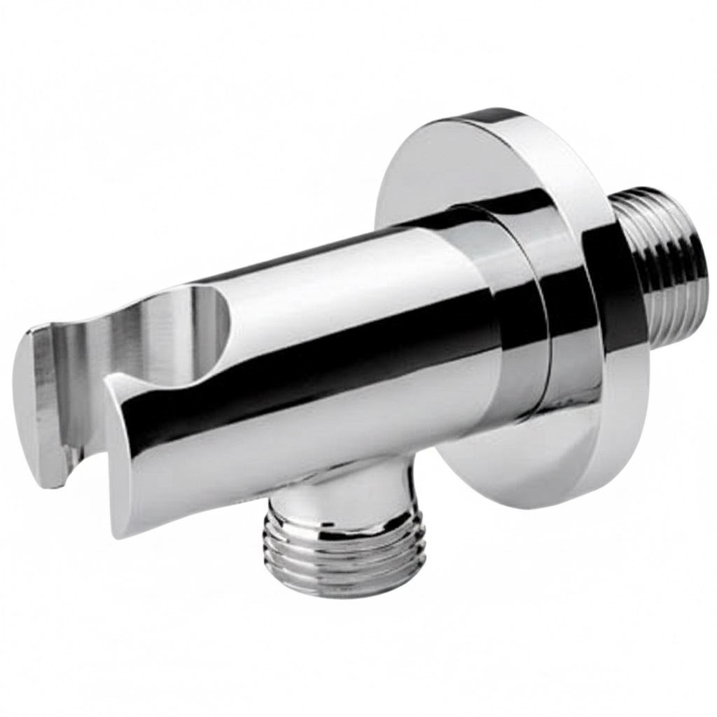 PRESA ACQUA TONDA 1/2" CROMATA CON SUPPORTO DOCCETTA