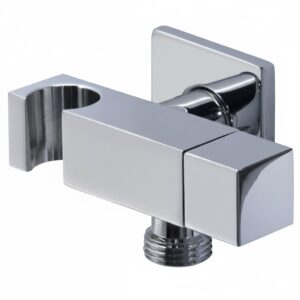PRESA ACQUA QUADRATO 1/2" CROMATA CON SUPPORTO DOCCETTA E RUBINETTO