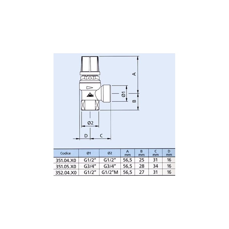 RBM VALVOLA DI SICUREZZA 3 BAR DA 1/2'' M-F - immagine 2