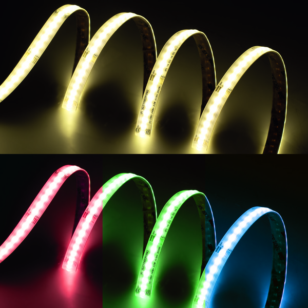 LIFE STRISCIA LED COB 24V RGB + BIANCO NATURALE 4000K 15W/M – 556 LM/M – BOBINA 5 METRI