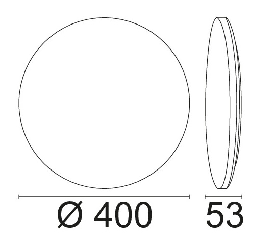 LIFE PLAFONIERA LED ROTONDA 60W 6600lm TRICOLOR D.400mm IP54 - immagine 3