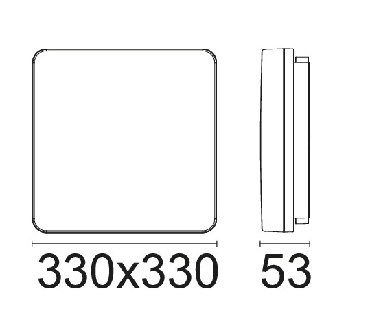 LIFE PLAFONIERA LED QUADRATA 45W 5000lm TRICOLOR D.330x330mm IP54 - immagine 3