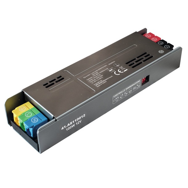 LIFE ALIMENTATORE METALLICO 12V 8,3A 100W CON INTENSITÀ REGOLABILE