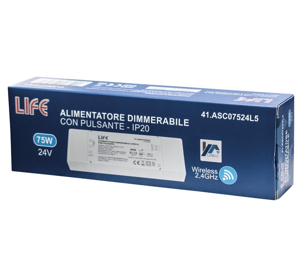 LIFE ALIMENTATORE DIMMERABILE WIRELESS 24V 3,12A 75W IP20 - immagine 2