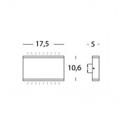 SOVIL APPLIQUE LED UP&DOWN "WAVE" 14W 4000K CON FINITURA GRIGIA - immagine 2
