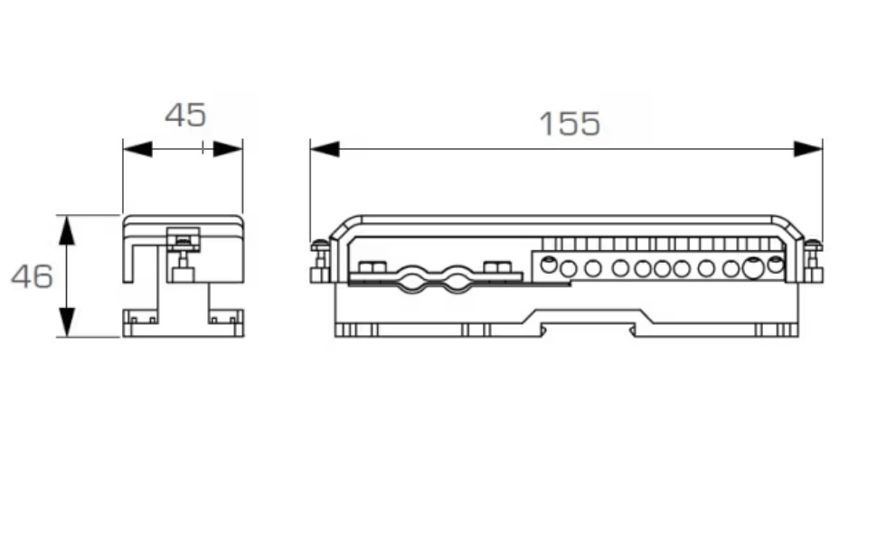 ARNOCANALI MORSETTIERA EQUIPOTENZIALE 10 FORI CON COPERCHIO - immagine 3