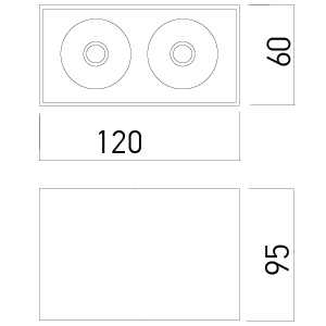 REDO PLAFONE "XCARD" 2xGU10 BIANCO SABBIATO - immagine 2