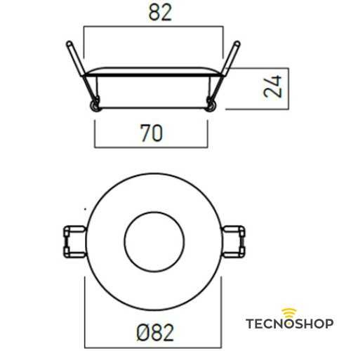 REDO FARETTO INCASSO TONDO MOD. XCOVER 1xGU10 NERO OPACO - immagine 2