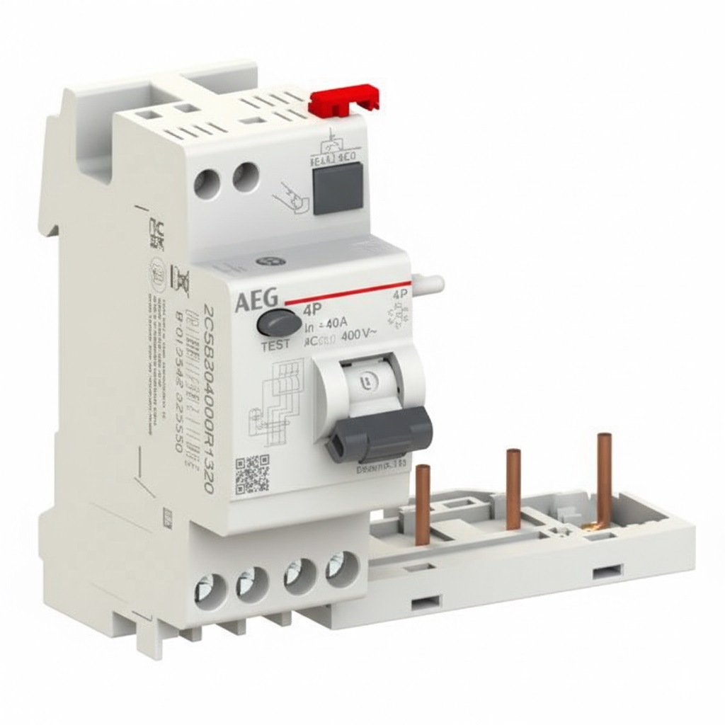 AEG BLOCCO DIFFERENZIALE DX 4P 40A 500mA AC 2 MODULI