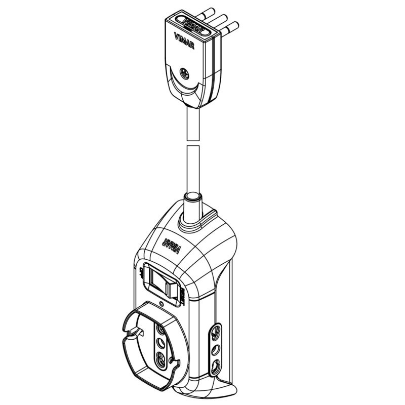 VIMAR MULTIPRESA CON SPINA PIATTA - 1 PRESA SCHUKO 16A + 2 PRESE 10A - immagine 3