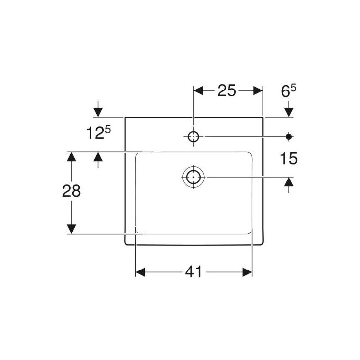 GEBERIT LAVABO RETTANGOLARE CLOSER - 60x46cm - immagine 4