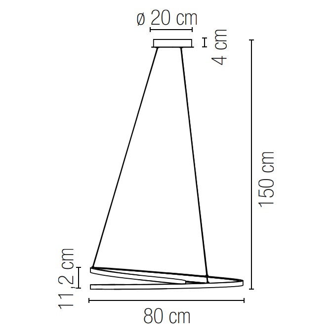 INTEC SOSPENSIONE LED LIEVE 60W 8000LM TRICOLOR D.80cm NERA - immagine 3