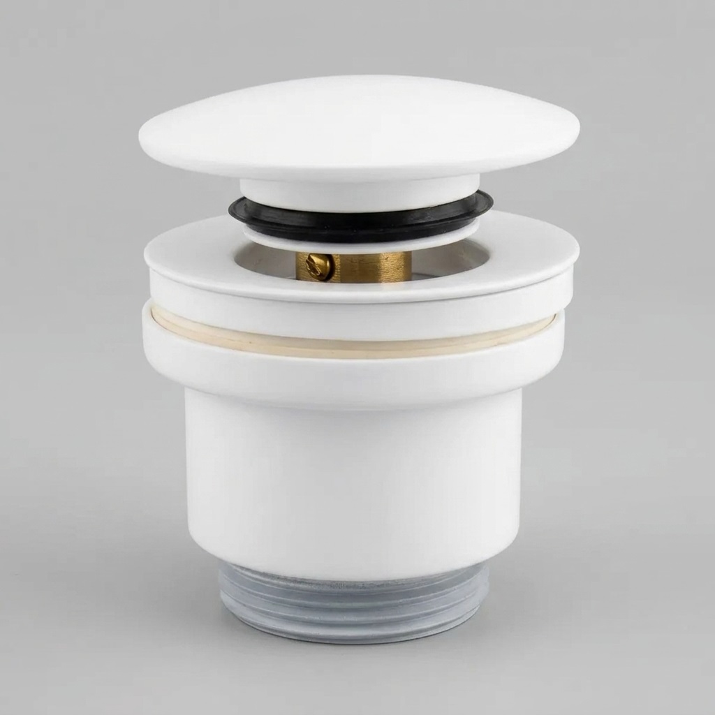 AMBRA PILETTA CLICK CLACK DA 1"1/4 CON TAPPO IN CERAMICA BIANCO OPACO