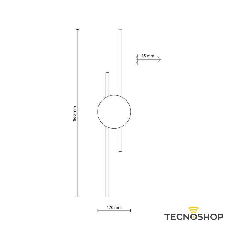 TK LIGHTING APPLIQUE LED JAVA 28W 3000K NERO E LEGNO - immagine 4