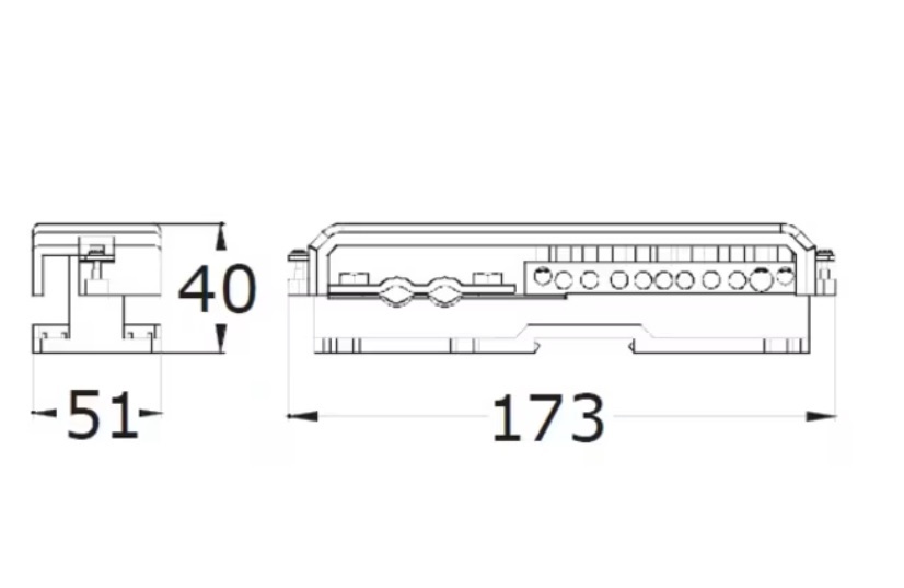 ARNOCANALI MORSETTIERA EQUIPOTENZIALE 17 FORI CON COPERCHIO - immagine 2