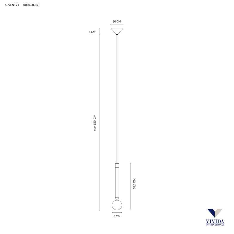 SOSPENSIONE SINGOLA SEVENTY 2W+4W 3000K 660LM MARRONE OSSIDATO - immagine 4