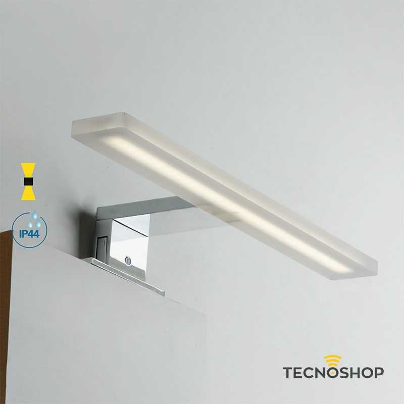 INTEC APPLIQUE LED DA SPECCHIO "AQA" 8W 4000K L=30cm CROMATO - immagine 3