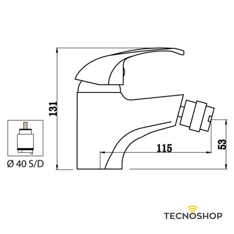 DUEMMEGGI MISCELATORE BIDET "PREMIERE" CROMATO CON PILETTA DA 1"1/4 - immagine 2