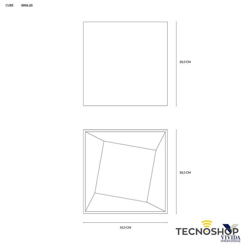 PLAFONE CUBE 11.5W 3000K IP65 10.5X10.5 NERO - immagine 2