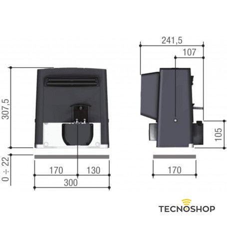 CAME KIT 001U2313 PER CANCELLO SCORREVOLE FINO A 800KG 230VaC - immagine 7