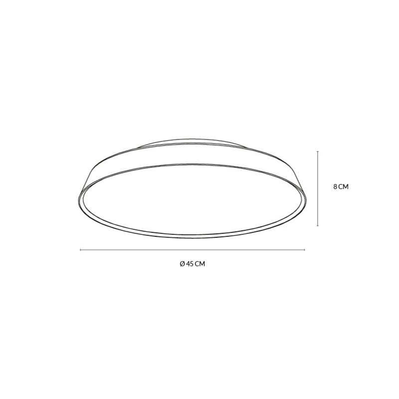 VIVIDA PLAFONE LED "PINCO" DIMMERABILE 40W 3000K/4000K D.45cm SABBIA - immagine 3