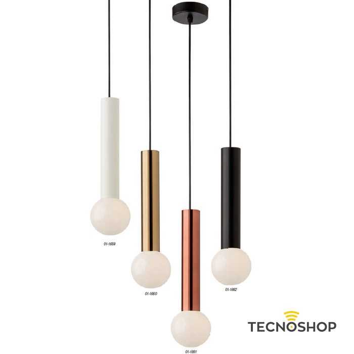 SOSPENSIONE "GOSSIP" BIANCA OPACA CON PORTALAMPADA E27 - immagine 3