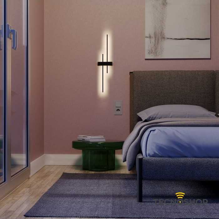 REDO APPLIQUE LED "TANGENT" 12W 64cm 3000K NERO - immagine 2