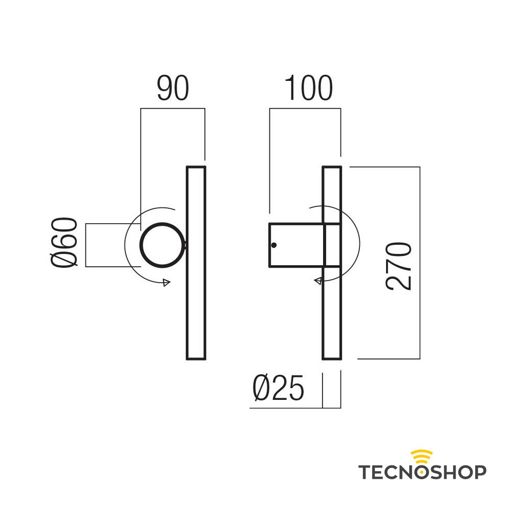 REDO APPLIQUE LED PRAXI 3000K NERO OPACO E SILVER COFFEE - immagine 2