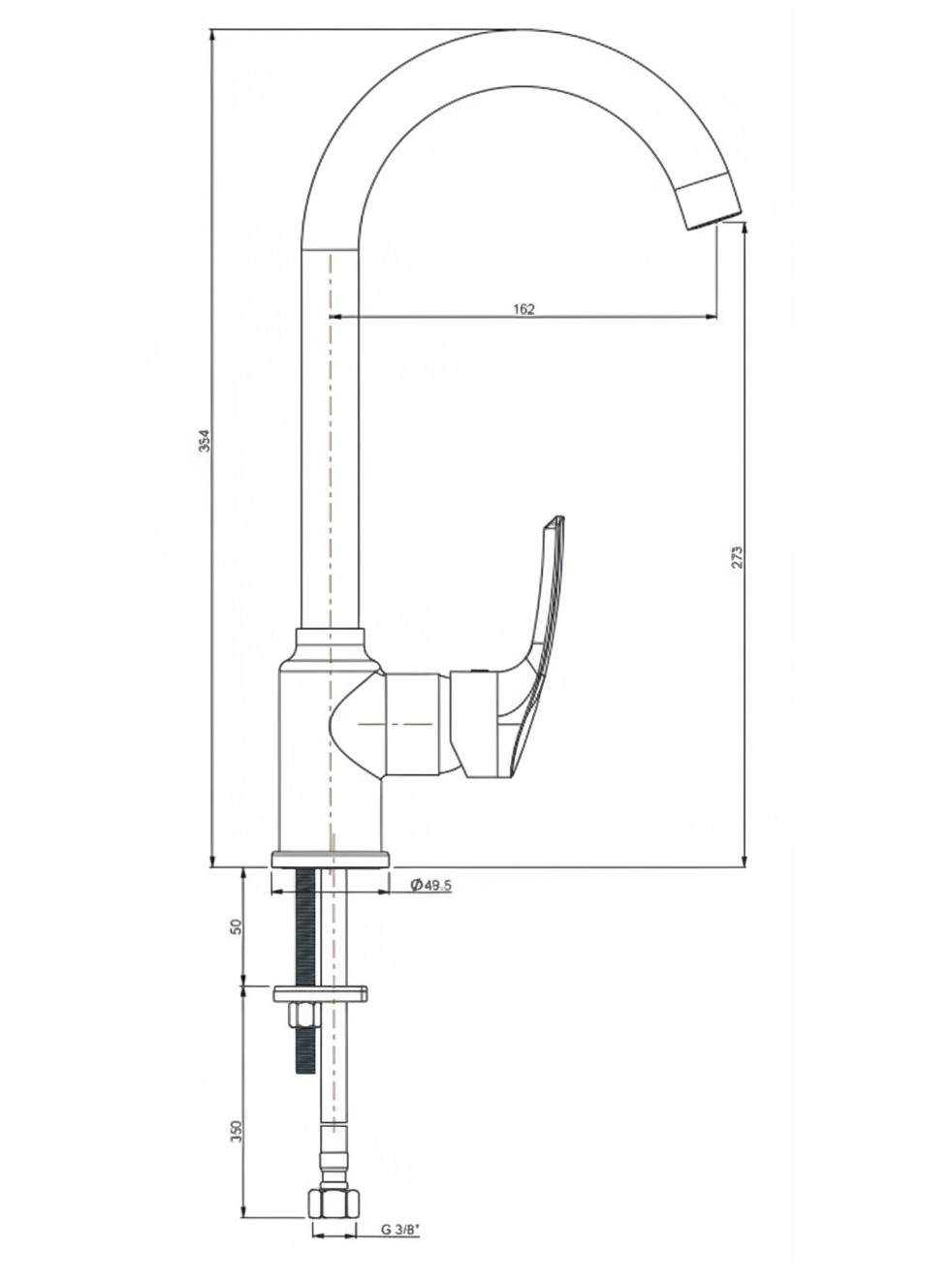 PAINI MONOCOMANDO LAVELLO "BERRY" A BOCCA ALTA CROMATO - immagine 2